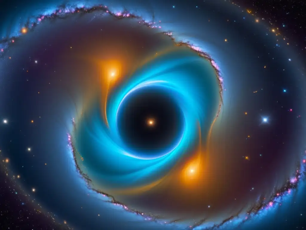Vibrante wormhole conectando galaxias: una mirada al futuro Conexión de agujeros de gusano entre galaxias distantes: un túnel vibrante de colores otros y vasto espacio estelar