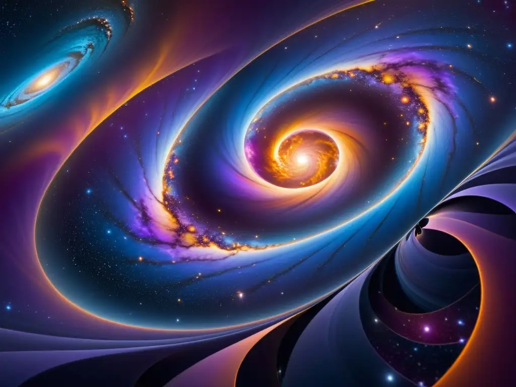 Multiverso cíclico: maravilla cósmica y geometría Un asombroso multiverso de geometría cíclica conforme, con galaxias y nebulosas relucientes que se extienden hacia el infinito