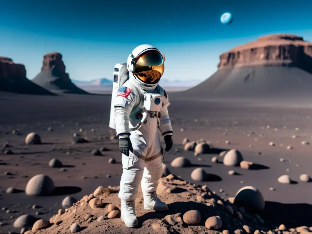 Explorador interdimensional en paisaje alienígena con portal energético Un astronauta explora un paisaje alienígena con dos lunas y plantas bioluminiscentes, reflejando la Teoría de Cuerdas y Multiversos Explorados