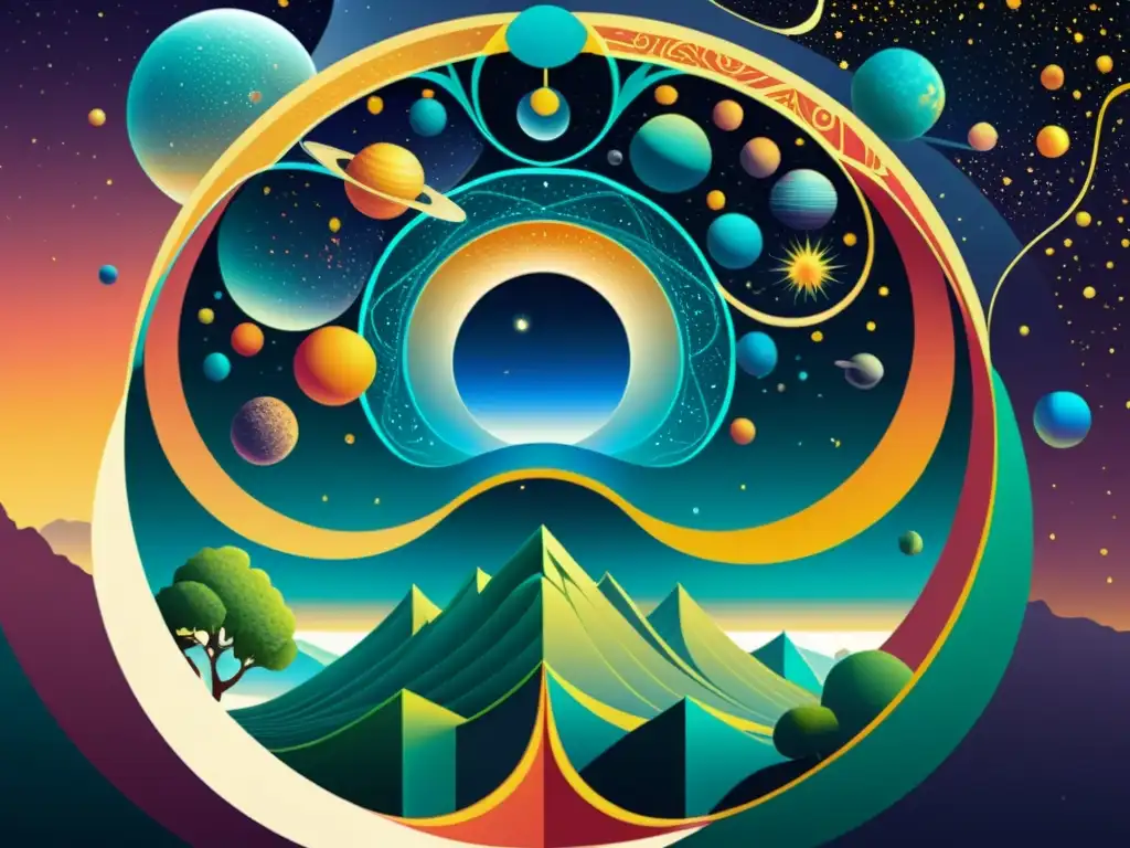 Portales del Multiverso: Exploración Cósmica Complejo multiverso entrelazado con dimensiones asombrosas en Rick y Morty