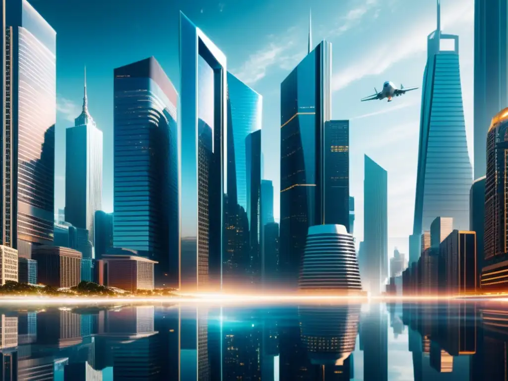 Universos paralelos: ciudad futurista y desaparición masiva Deslumbrante ciudad futurista con universos paralelos entrelazados, reflejando la desaparición masiva en universos paralelos