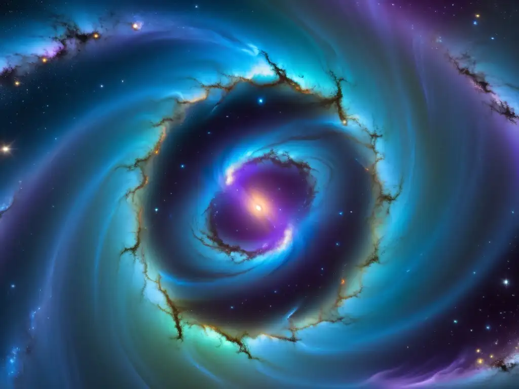 Deslumbrante portal multidimensional con energías cósmicas, unificando gravedad y el mundo cuántico interdimensional en vibrantes colores