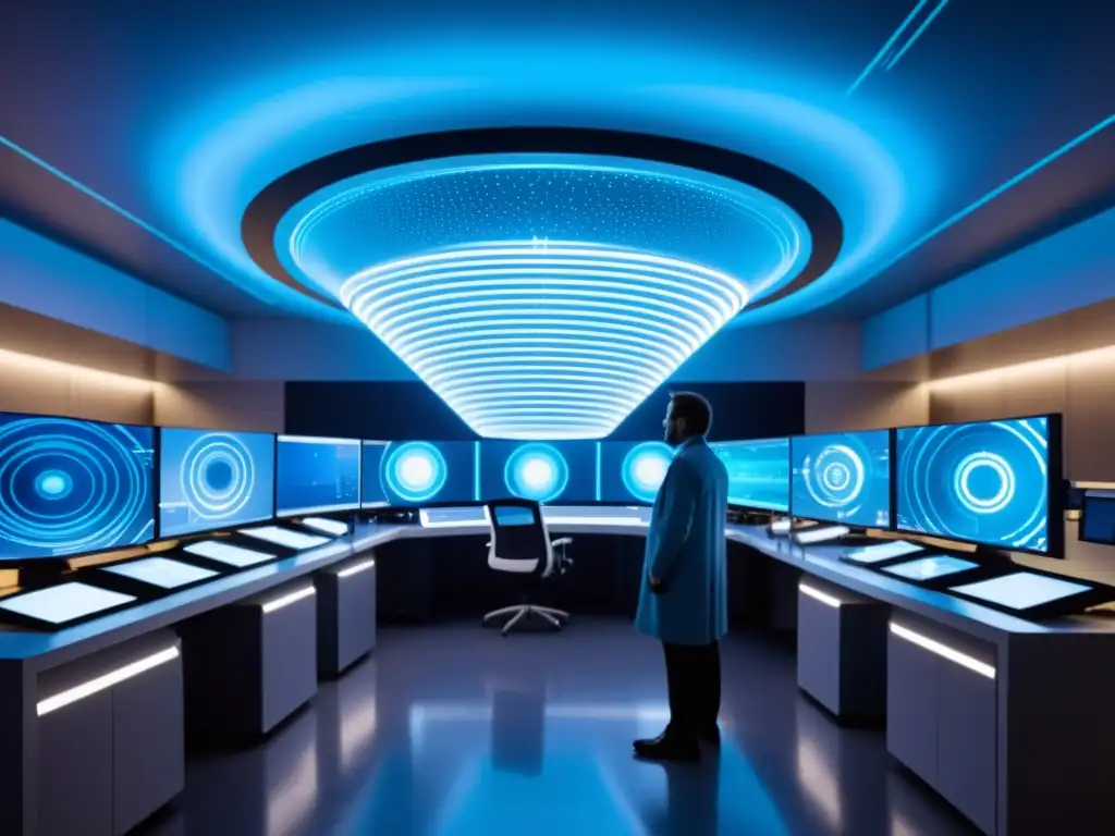 Experimento de Relatividad: Descubriendo Dimensiones Ocultas Experimentos desafían relatividad en laboratorio futurista, explorando dimensiones ocultas con energía y misterio