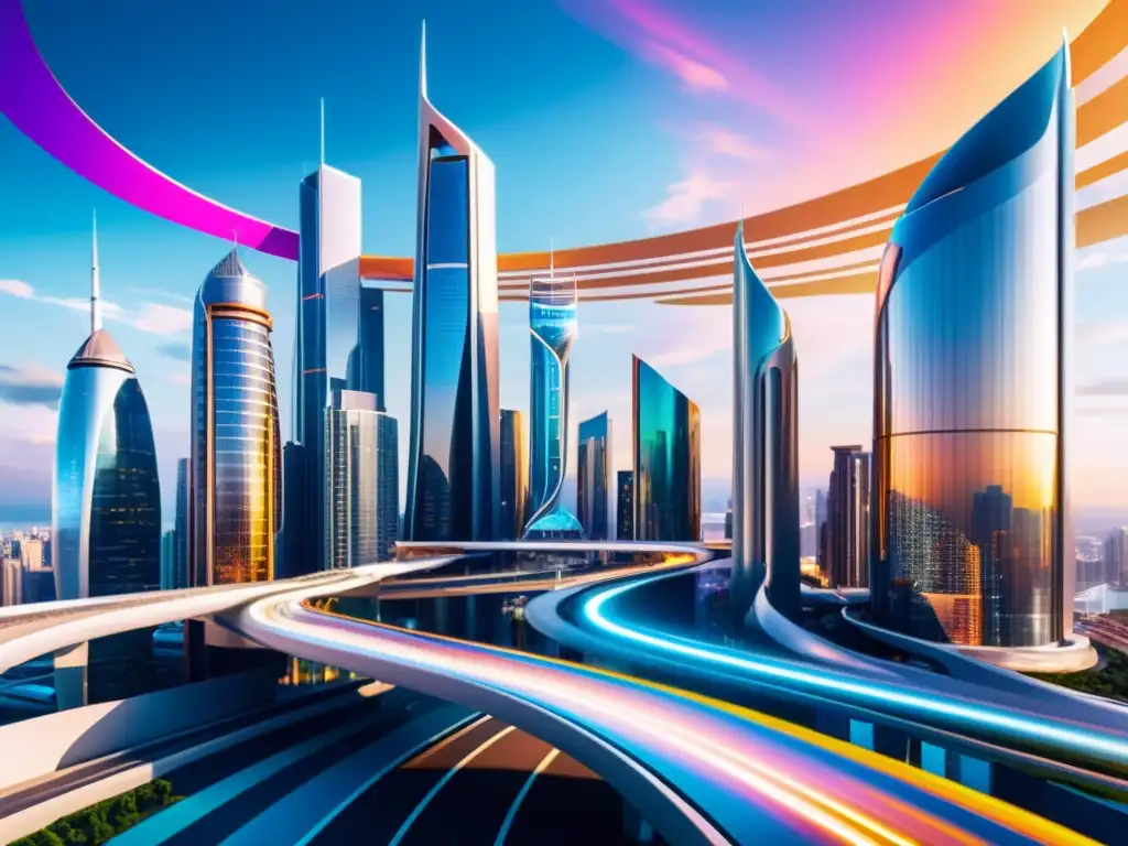 Metrópolis Futurista: Tecnología Antigravedad y Exploración Científica Extraordinaria ciudad futurista con tecnología antigravedad y movilidad dimensional, reflejando un mundo de posibilidades ilimitadas