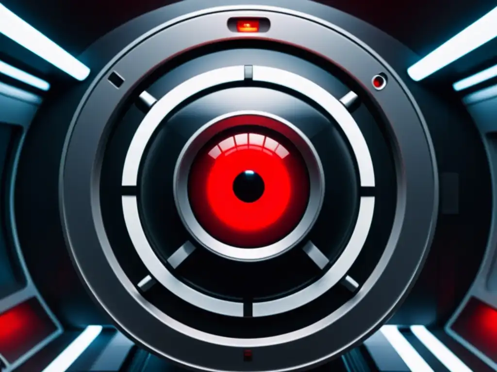 HAL 9000: Inteligencia artificial fría y calculada en el espacio HAL 9000, la icónica inteligencia artificial de '2001: Una odisea del espacio', en un interior espacial futurista