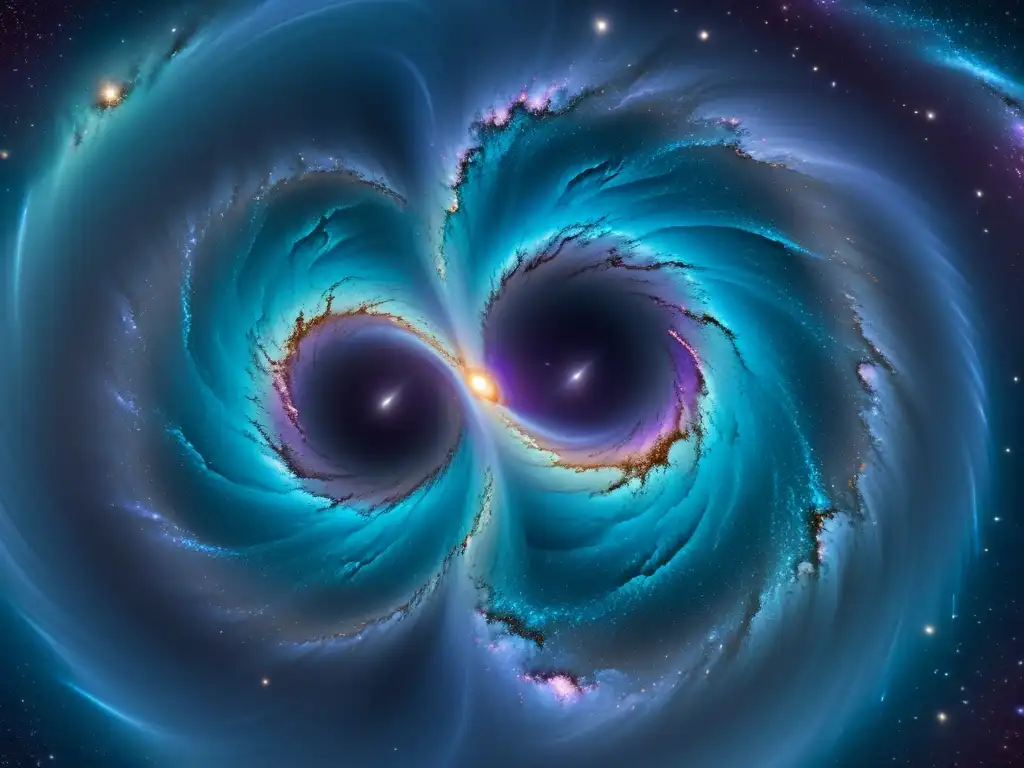Agujeros de Gusano: Portales Cósmicos Imagen impactante de agujeros de gusano en el universo, con colores vibrantes y patrones brillantes, evocando maravilla y misterio cósmico