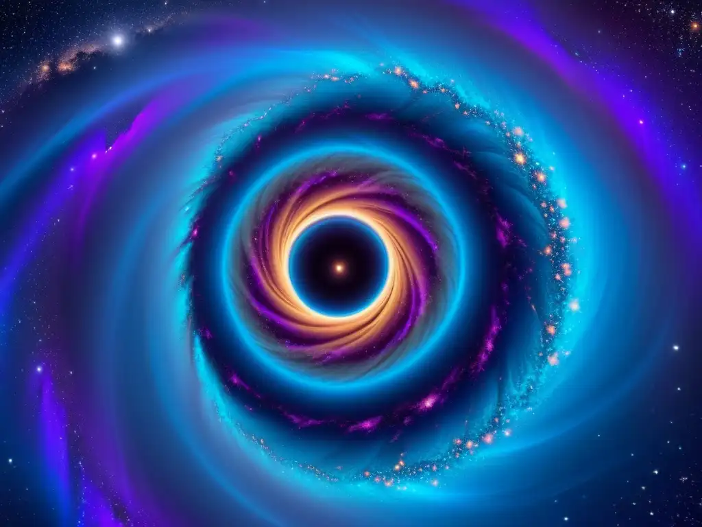 Vórtice Cósmico: Ilustración 8k Ultra Detallada Un impresionante agujero de gusano cósmico en el universo, con colores vibrantes y detalles asombrosos