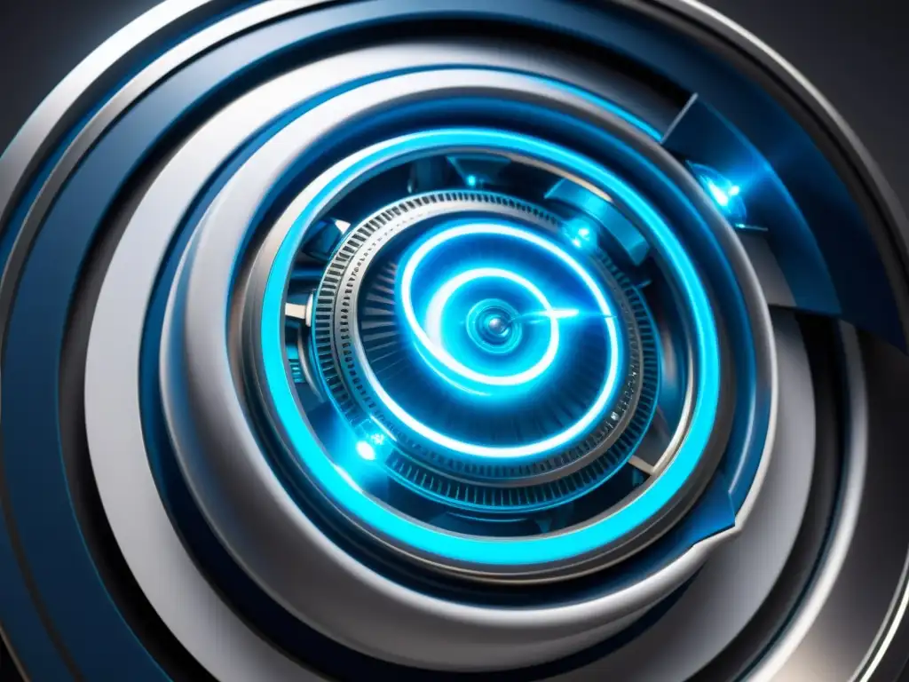 Vórtice dimensional: viaje en el tiempo Una máquina del tiempo futurista rodeada de un vórtice de energía, evocando misterio y poder