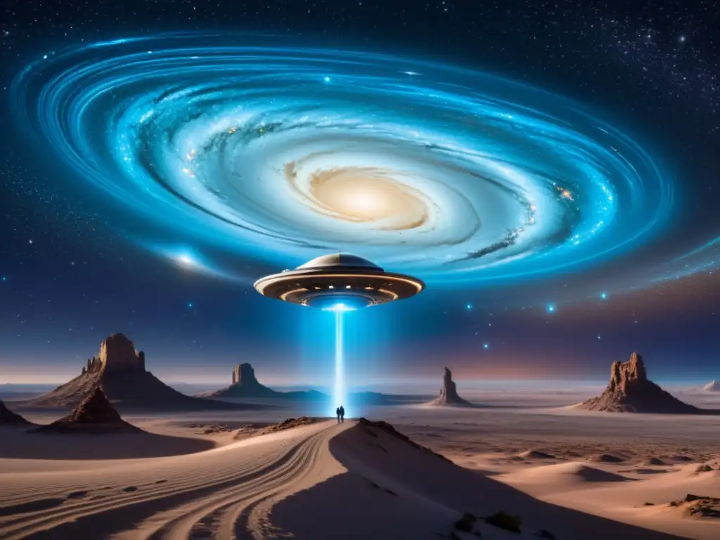 Exploración interdimensional: Nave espacial en portal cósmico Una nave espacial futurista se adentra en un portal de energía cósmica con universos paralelos reales