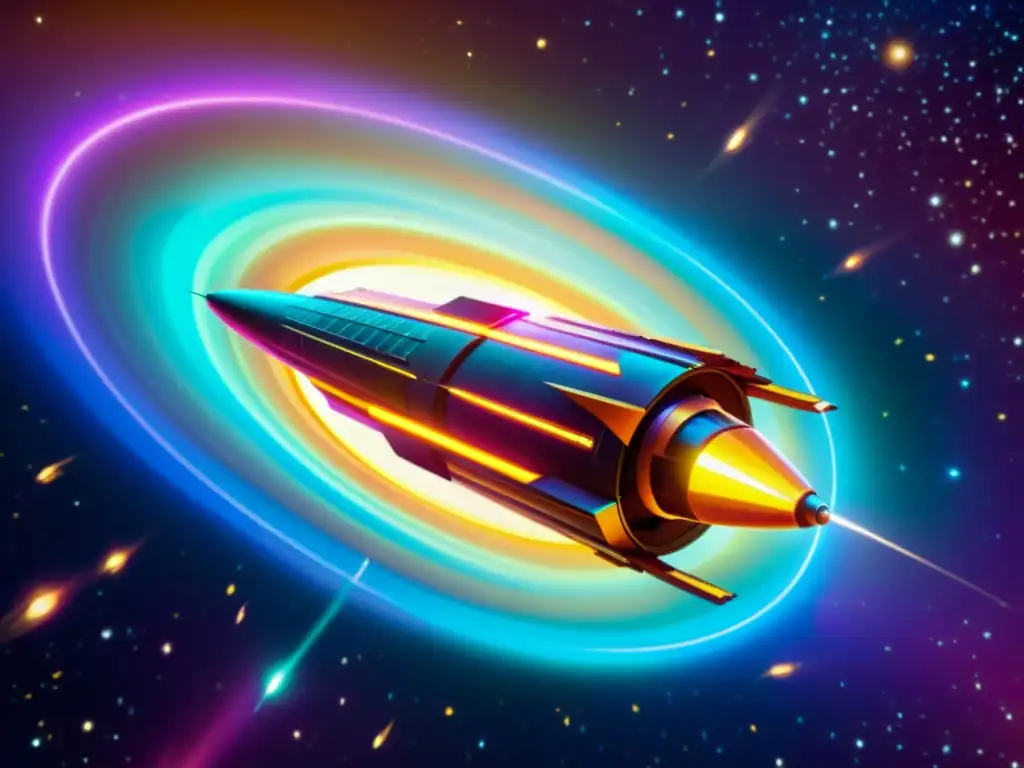 Viaje interdimensional en Firefly: nave espacial en vórtice Una nave espacial de Firefly atraviesa un vórtice de colores vibrantes en un viaje interdimensional lleno de aventura y emoción