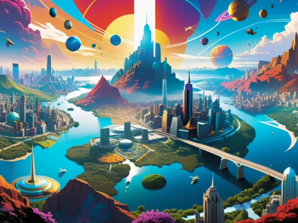 Batalla en Battleworld: un mundo de maravillas y peligros Panorámica de Battleworld, patchwork de realidades de Marvel con héroes y villanos enfrentando desafíos épicos