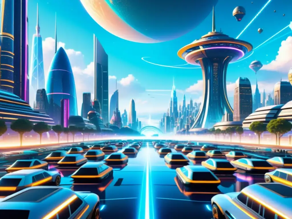 Metropolis interdimensional: portales y maravillas Vibrante ciudad futurista con portales interdimensionales - Planificación visual narrativas interdimensionales