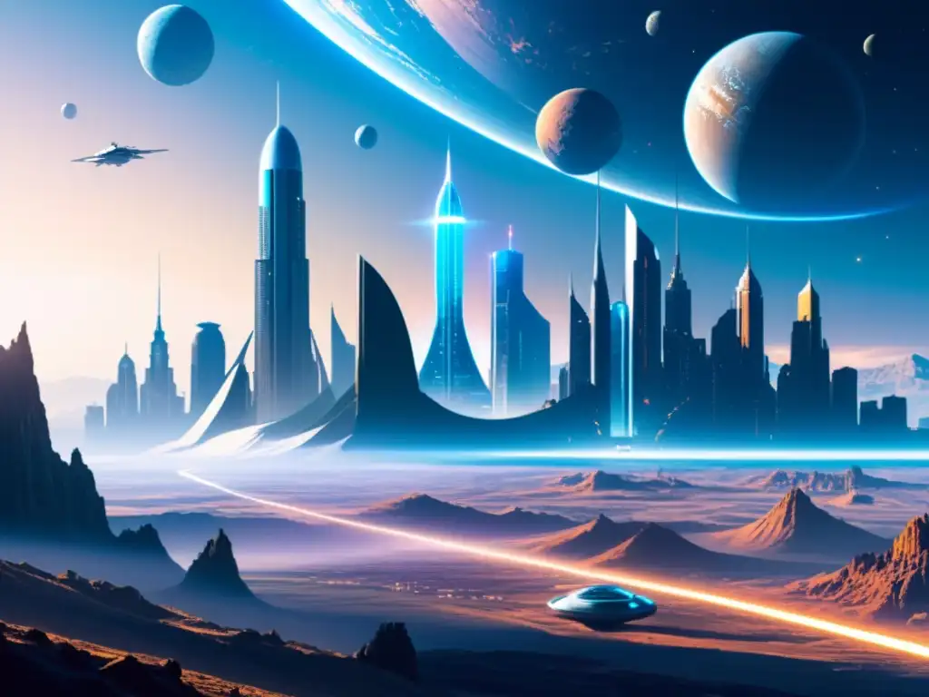 Metrópolis futurista en planeta remoto: Civilization Beyond Earth Vista de la ciudad futurista en un planeta distante con tecnología avanzada y estrategias de conquista multiverso Civilization Beyond Earth