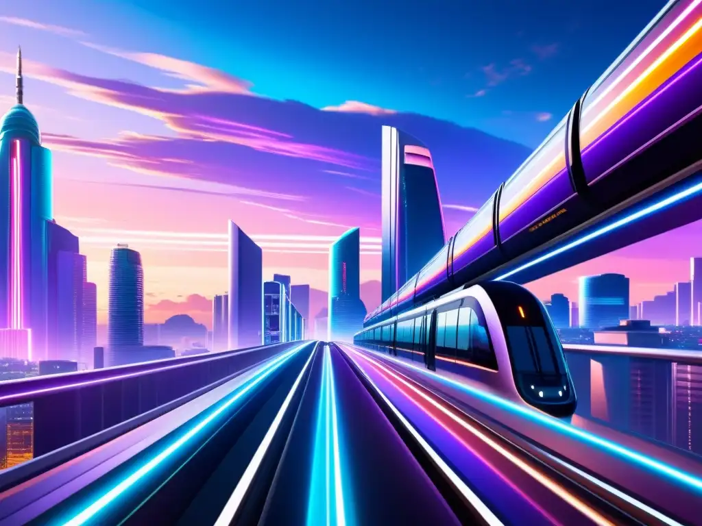 Metrópolis futurista: rascacielos, coches voladores y portal dimensional Vista de una ciudad futurista con rascacielos brillantes y vehículos voladores, con un portal brillante en primer plano